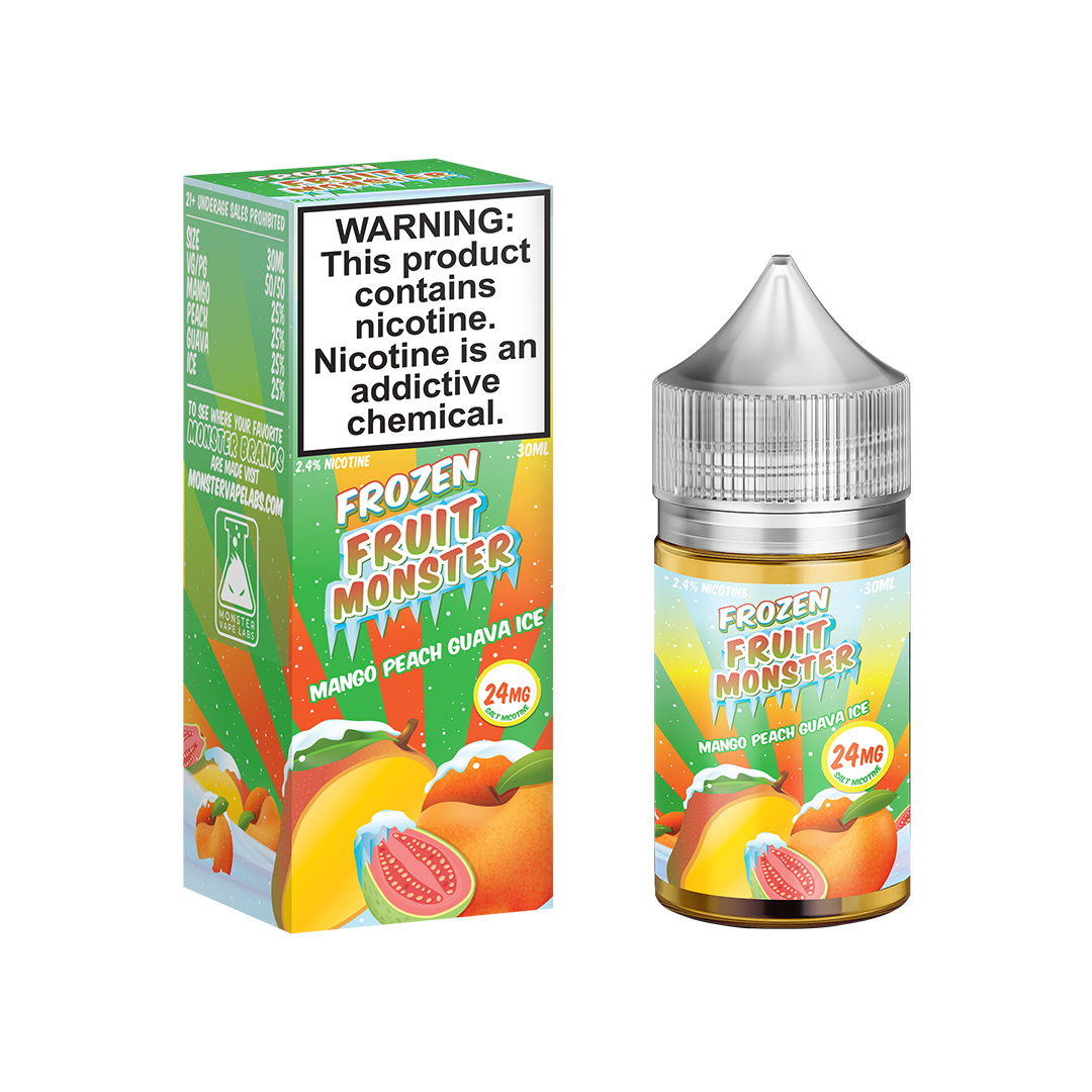 Frozen Fruit Monster Salts Mango Peach Guava Ice-Guava Salt Flavor-No Limit Distro